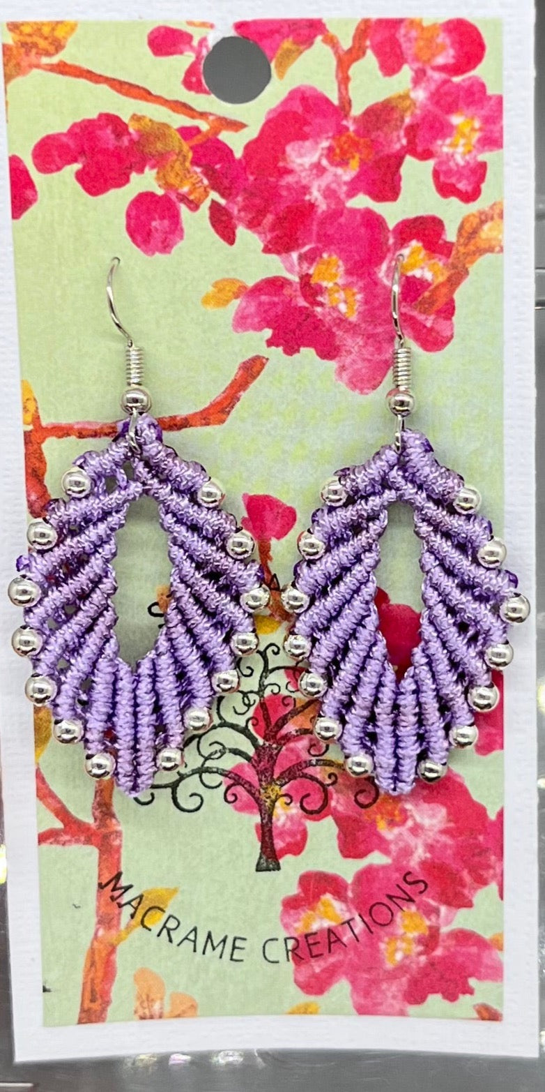 Large Beaded Leaf Earrings
