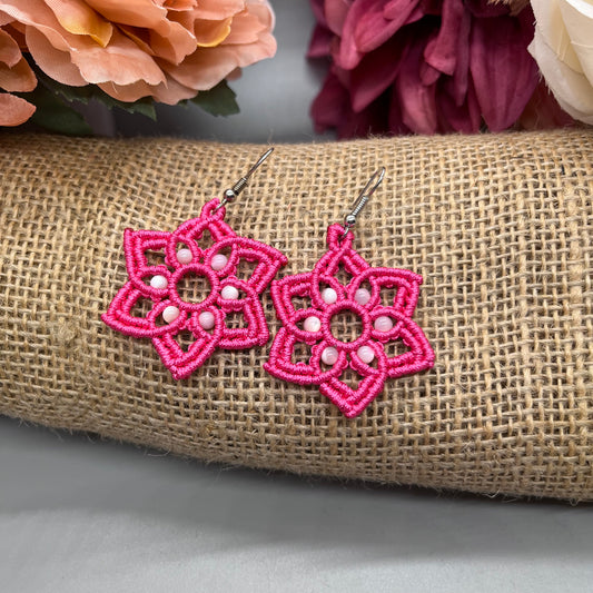 Flower Mandala w/Beads Earrings